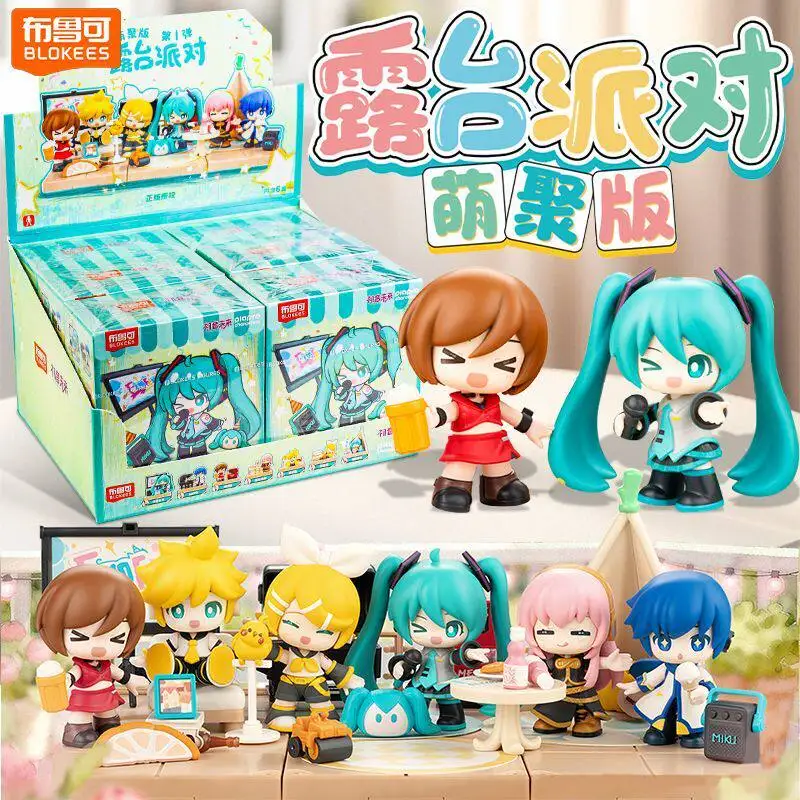 

Blokees Hatsune Miku Building Block Figure Kagamine Balcony Party Cute Gathering Desktop Ornament For Anime Collection Toy