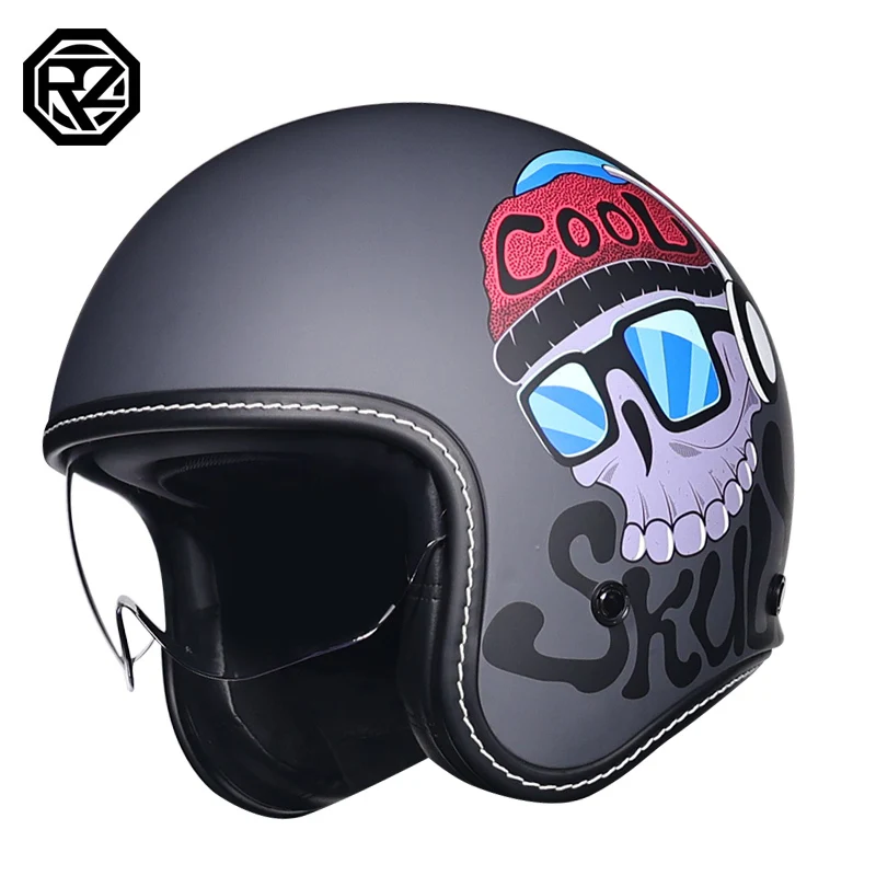 

ORZ-507 Retro Motorcycle Helmet Men's and Women's Cruise 3/4 Half Helmet Four Seasons