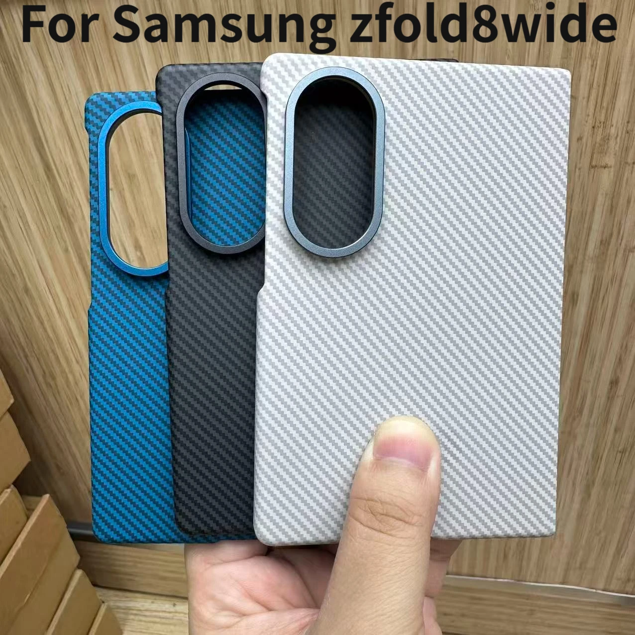 For Samsung Galaxy Z Fold 8 Luxury Carbon Fiber Material PC Folding Phone Case Z Fold 8 Wide Magnetic Back Cover And Screen Prot