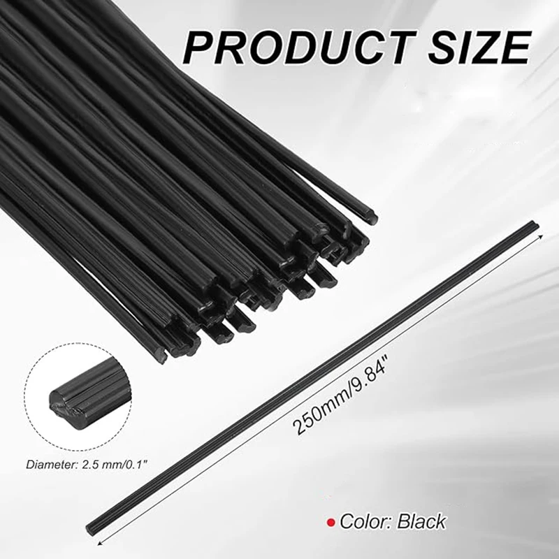 أسود أبيض 5x2.5 مللي متر قضبان لحام مجموعة ل PP/ABS/PVC/PE البلاستيك لحام بندقية سيارة الوفير إصلاح لوازم لحام 25 سنتيمتر #5