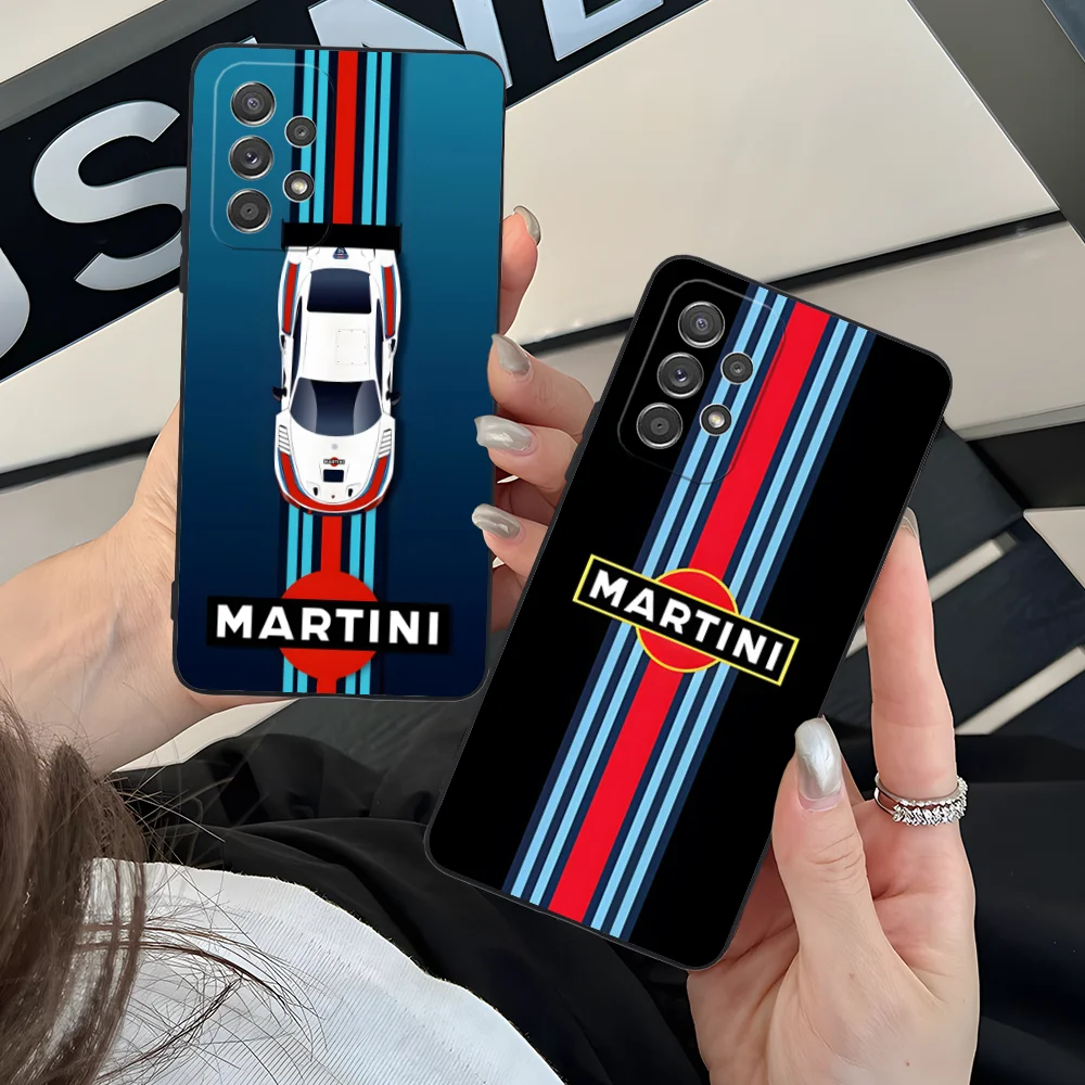 Mobile M-Martinis Phone Case for Samsung Galaxy A73 72 71 70 55 54 53 52 35 34 32 23 14 13 5G Black Smartphone Cover Cellphones