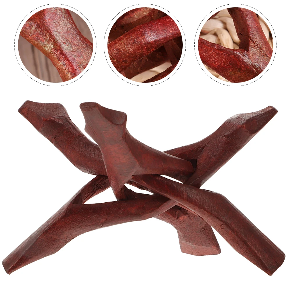

Wooden Tripod Decorative Bowl Display Rack Abalone Shell Holder Crystal Ball Stand Home Storage Jewelry Dish Wood Stand