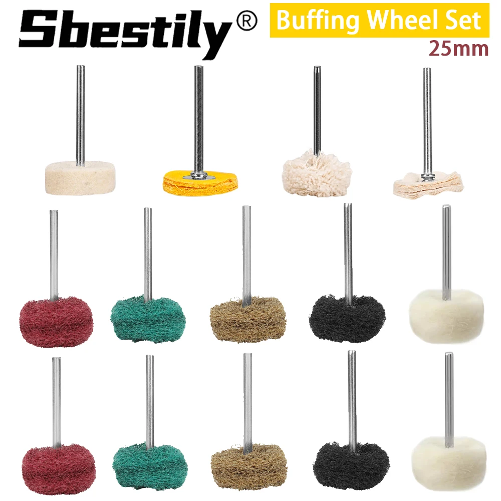 10pcs 25mm Polishing Buffing Wheel Set Dental Laboratory Dentistry Odontologia Polishing Brush Wheel Rotary Tool With 3mm Shank