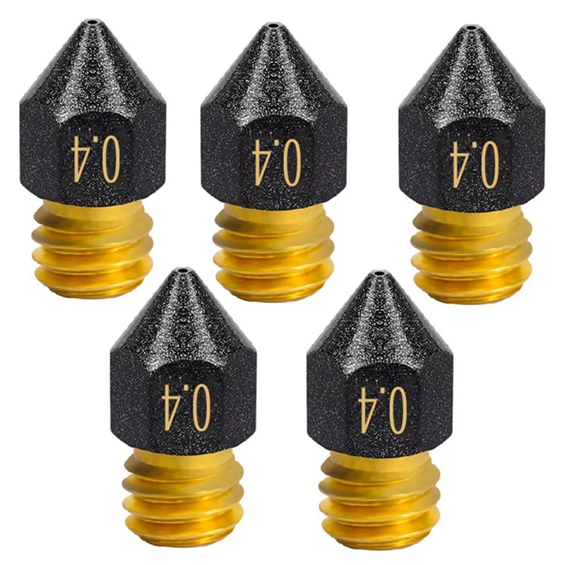 

AUAU-5Pcs MK8 PTFE Coated Nozzle M6 Thread Brass Nozzle For CR10 CR10S Ender-3 3D Printer Nozzles 1.75Mm Filament