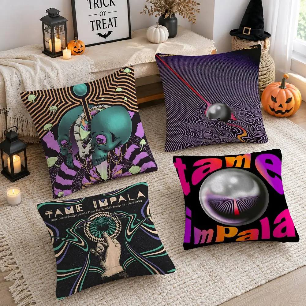 Music Band T-Tame Impala Cushion Cover Plush Decorative Pillow Case With Hidden Zipper Cutecore Room Decor For Home