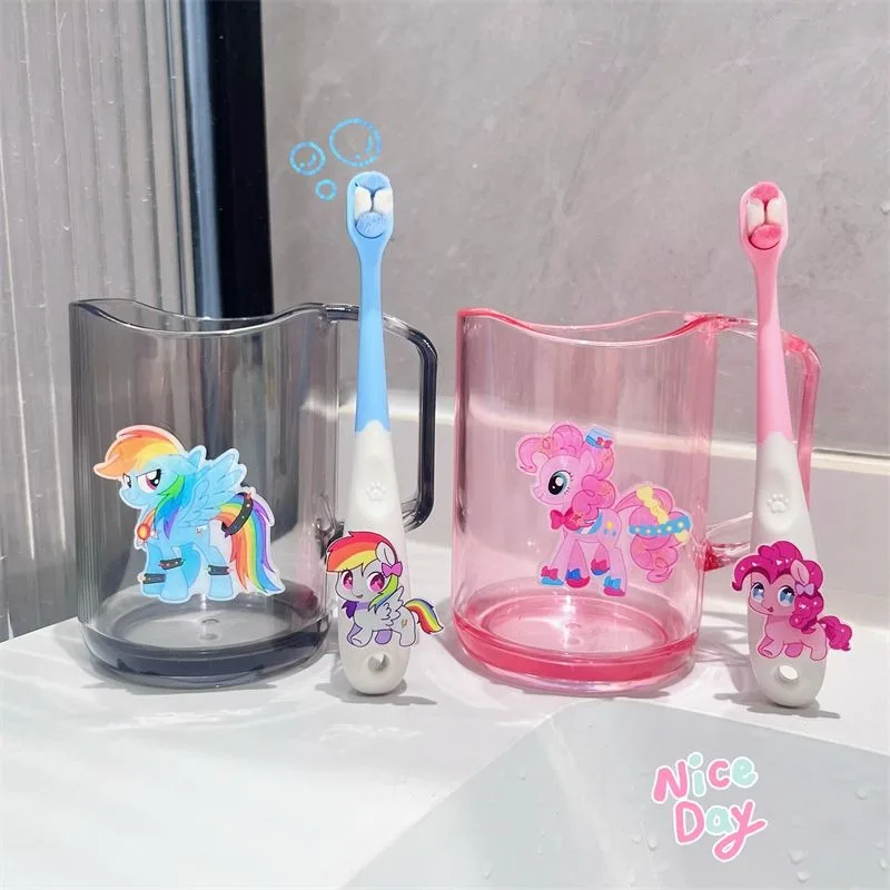 New My Little Pony Twilight Sparkle Cartoon Animation PS Thickened Mouthwash Cup Children's Soft-bristled Baby Toothbrush