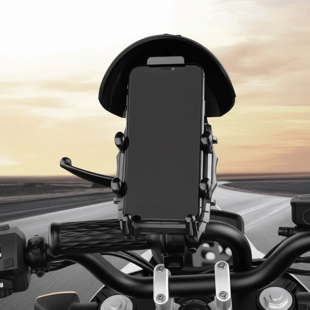 

Rotatable Motorcycle Phone Holder Sunshade Waterproof Bicycle Phone Holder Anti-Shake Stable Mount Helmet Phone Mount