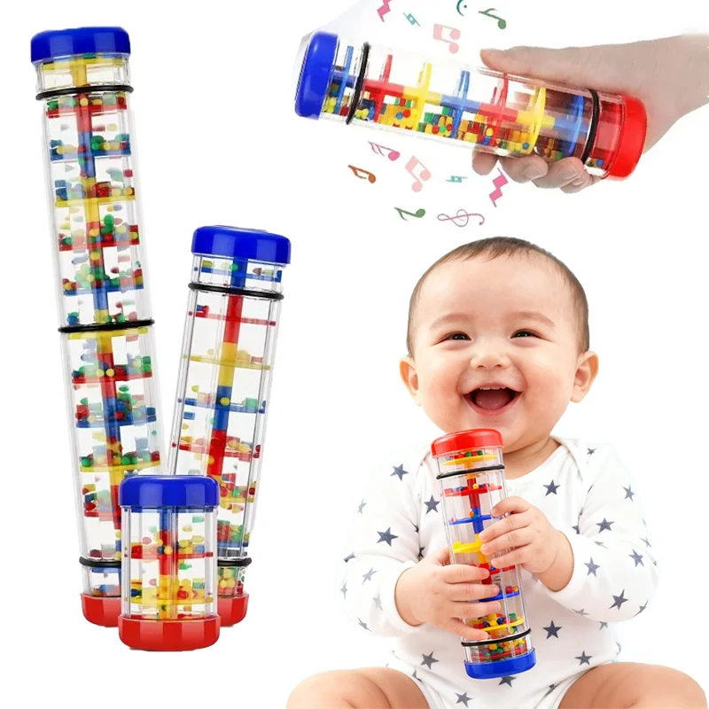 Baby Toys 1 to 2 Years Musical Rainstick Baby Teether Newborn Toys Accessories Soft Sensory Hammer Game For Baby 6 12 Months