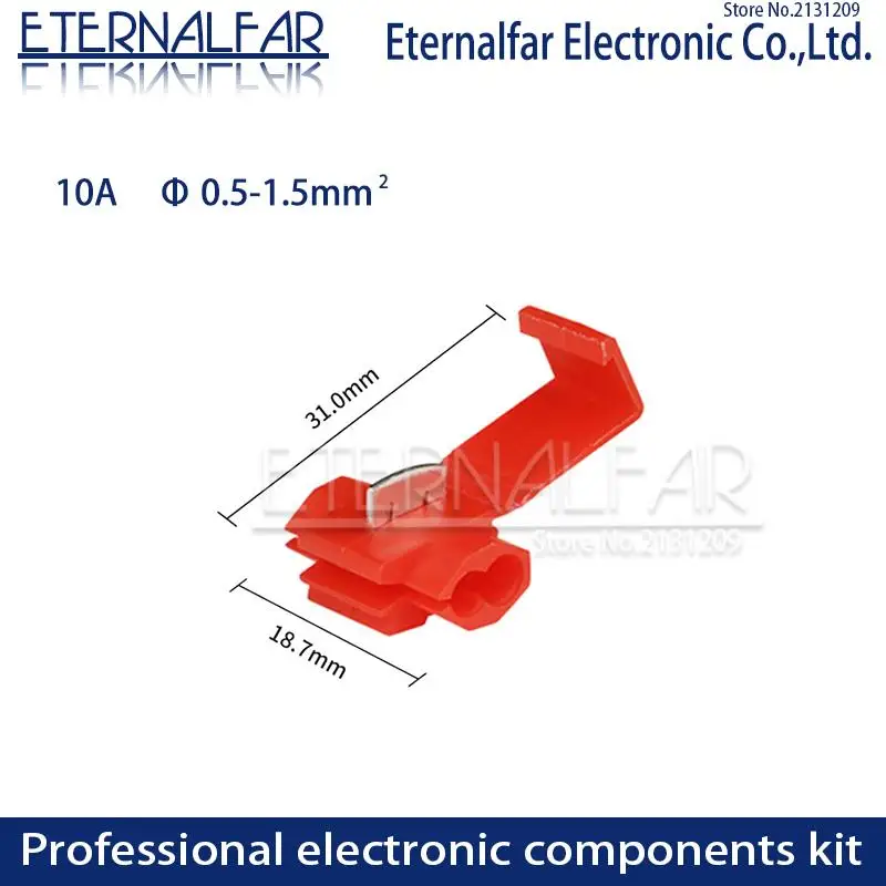 5V-220V Line Connector 10-24A Terminal Joint Blue Red Quick Connection Clip Wire Crimp Splitter Lip Break Clamp Soft Distributor