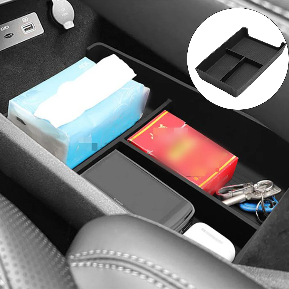 Silicone Center Console Bottom Storage Box Car Organizer Insert for BYD For Sealion 07 EV 2024 2025 2026 Holds Phone Wallet Keys
