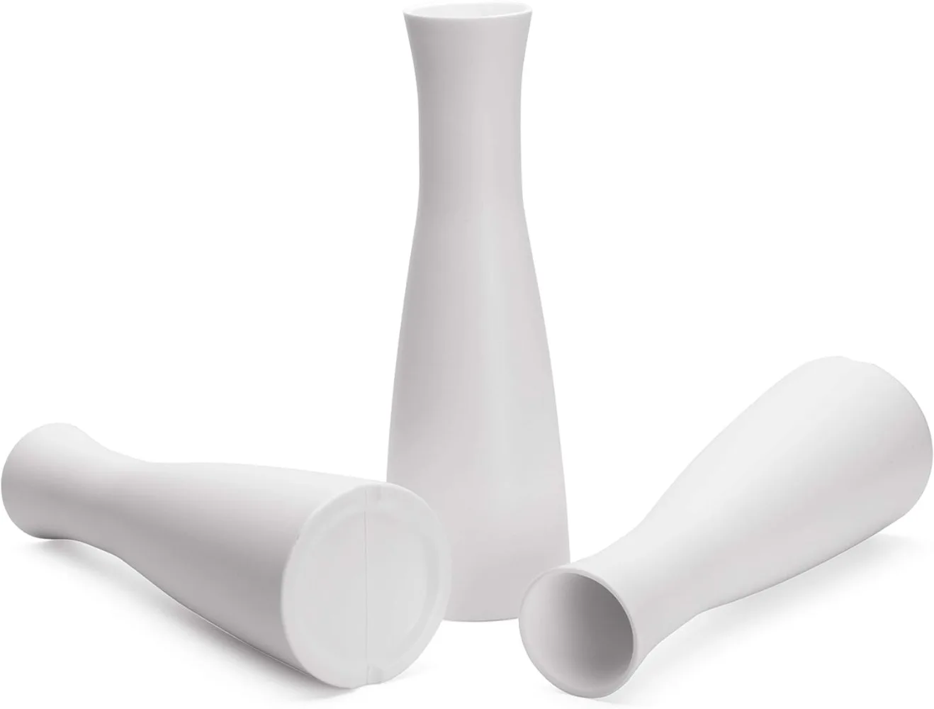 مزهرية بلاستيكية مخروطية طويلة، ديكور برعم صغير، قطعة مركزية لديكور المنزل، عيار واسع للباقات.