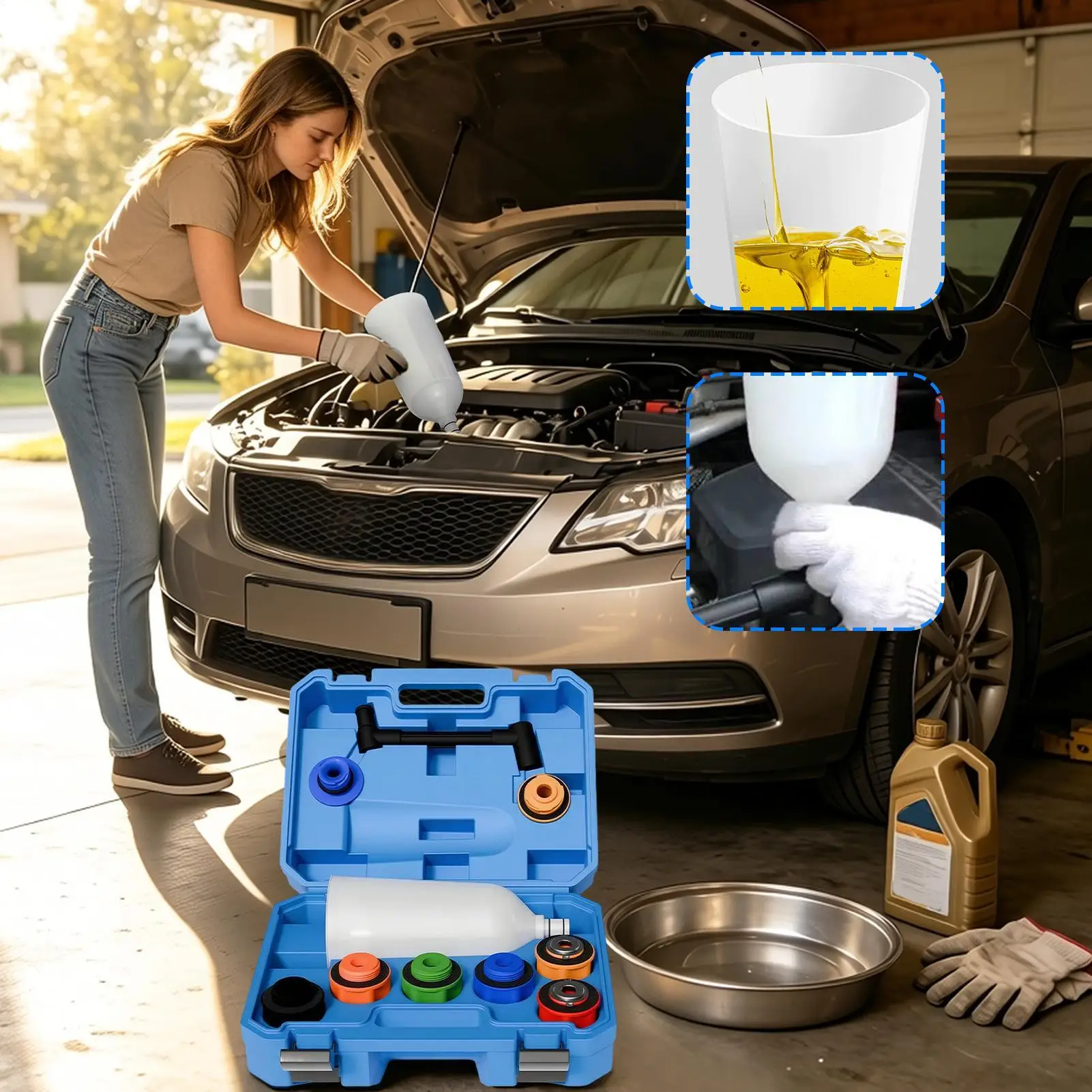 Car Engine Oil Funnel Quick Pouring Spill-Proof Tool Fits Most Vehicles Car Oil Change Funnel For Home Garage Repair Shop
