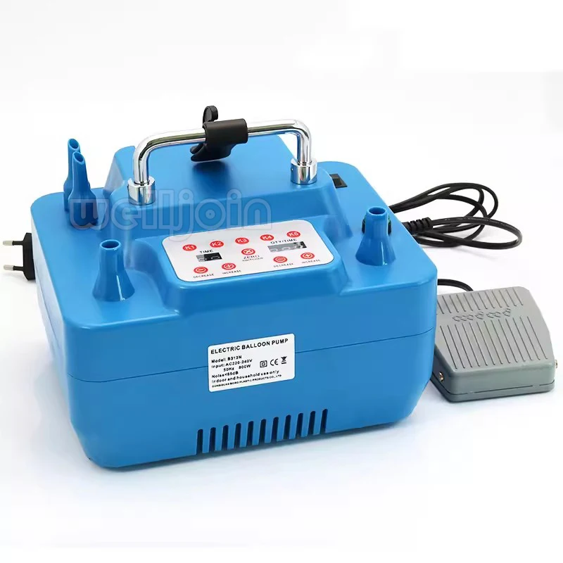 800W Professional Dual-Hole Electric Balloon Pump with Timer & Memory Function, Foot Switch Inflator for Fast Commercial Use