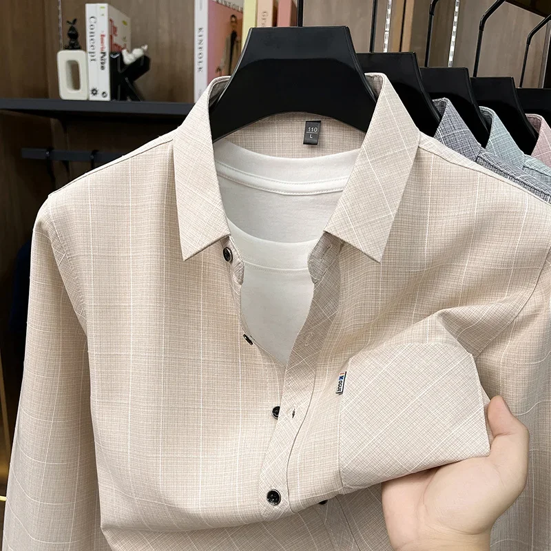 

Mens Lightweight Plaid Short Sleeve Shirt Soft Fabric Casual Tops With Chest Pocket For Men Daily And Office Use
