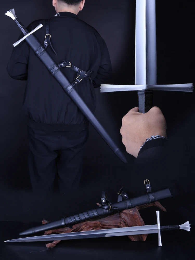 Medieval Crusader Broad Sword 1060 High Carbon Steel Blade Real Handmade Full Tang Sharp Arthurian Knight Battle Katanas