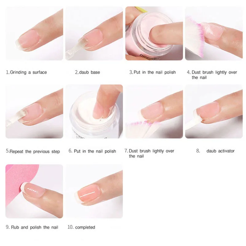 12ml transparenter Top Base Coat Aktivator Gel politur UV-Versiegelung lang anhaltender Nail Art Lack zum Eintauchen von Pulver