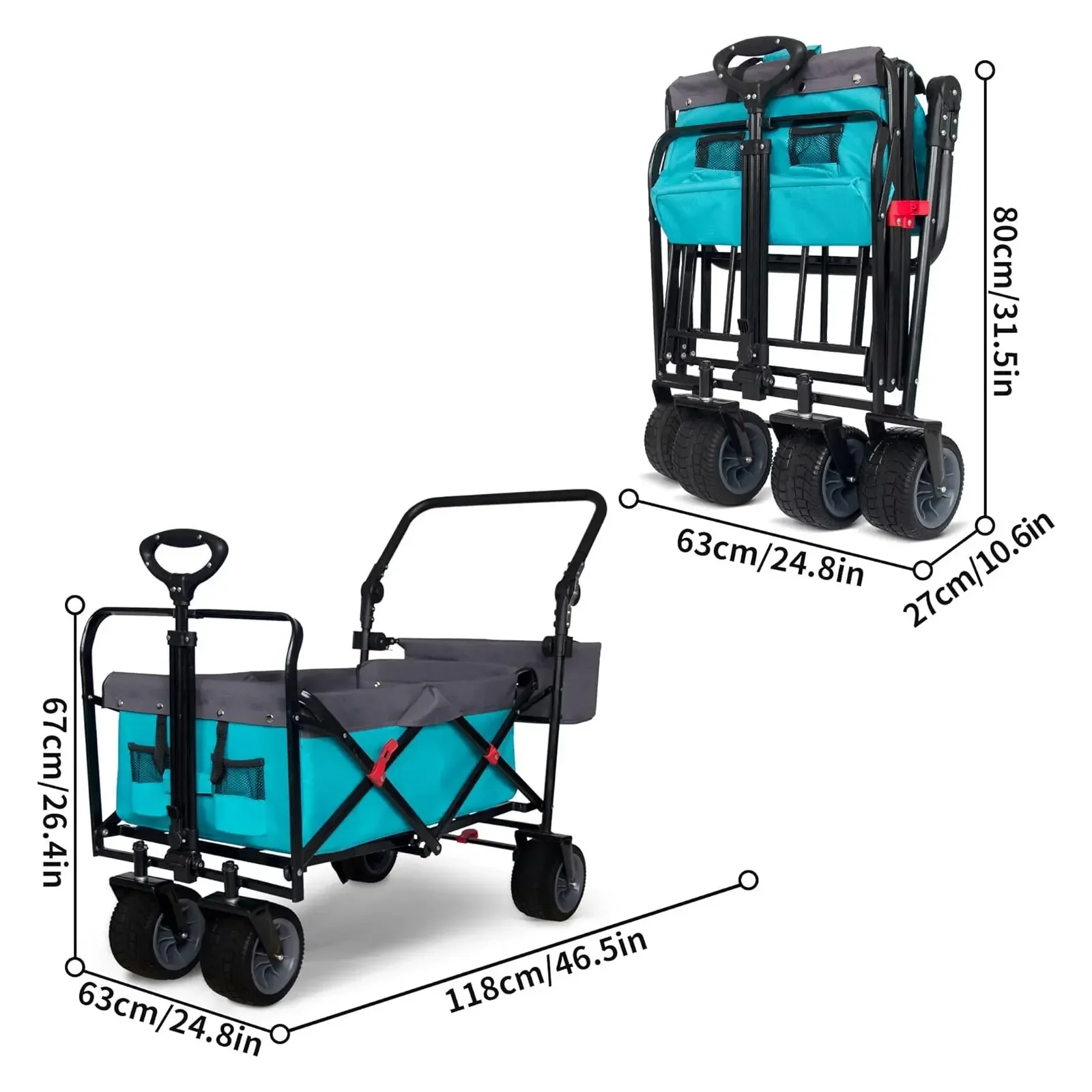 Gt2139r Inklapbare Kampeerwagen, Opvouwbare Wagenwagen Met Luifel, Voor Tuin Buitenstrand