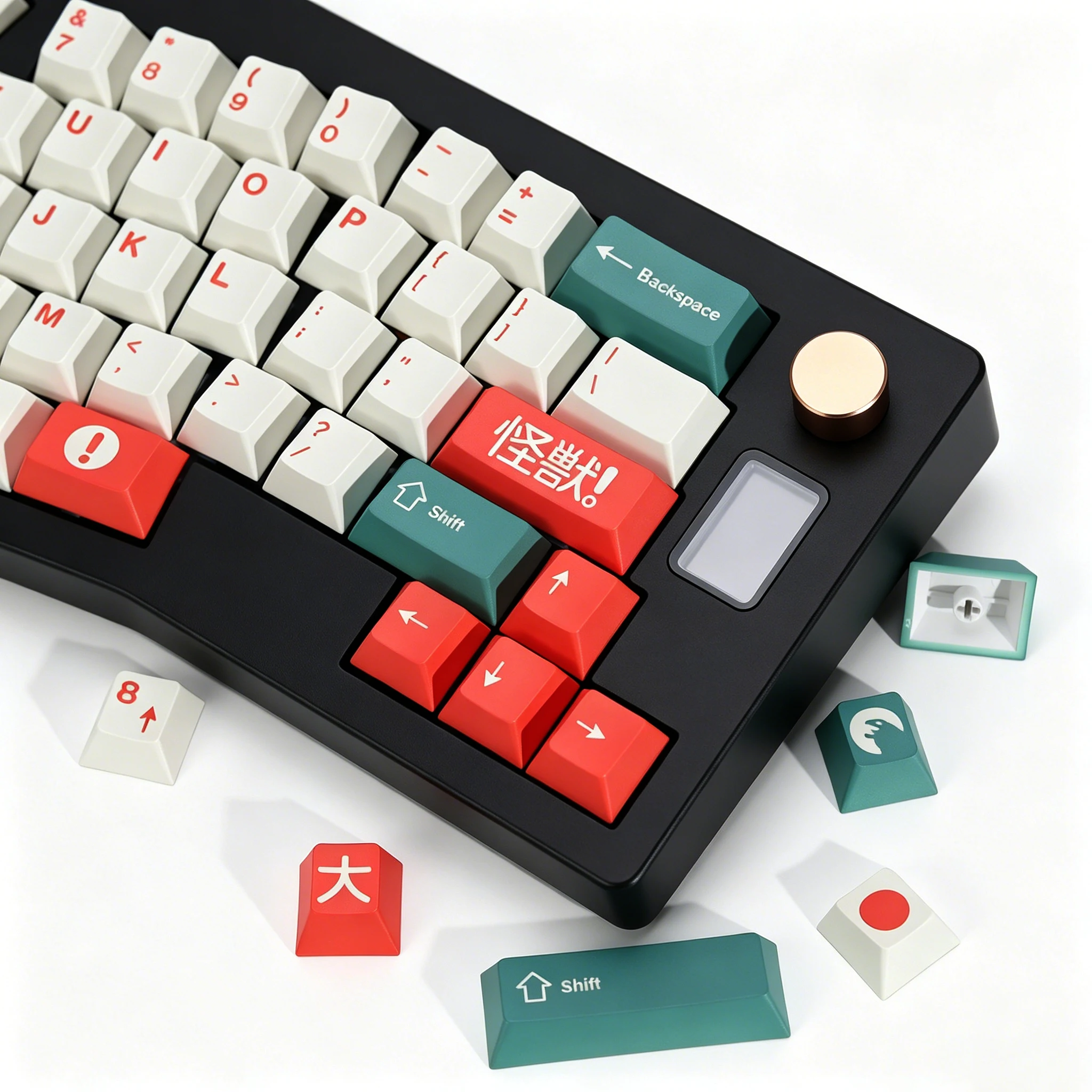 

KBDiy Clone GMK Keycaps Retro GMK Kaiju Cherry Profile PBT ISO Keycap For MX Magnetic Switches 60 Gaming Mechanical Keyboard KIT