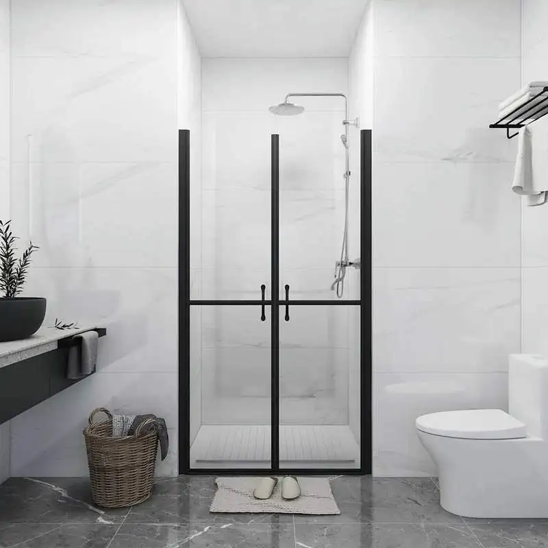Porte de douche en verre ESG transparente avec largeur réglable 78-81 x 190 cm, tolérance dimensionnelle pour installations sans travaux complexes, vision diaphane qui amplifie la sensation d'amplitude dans les petits salles de bain