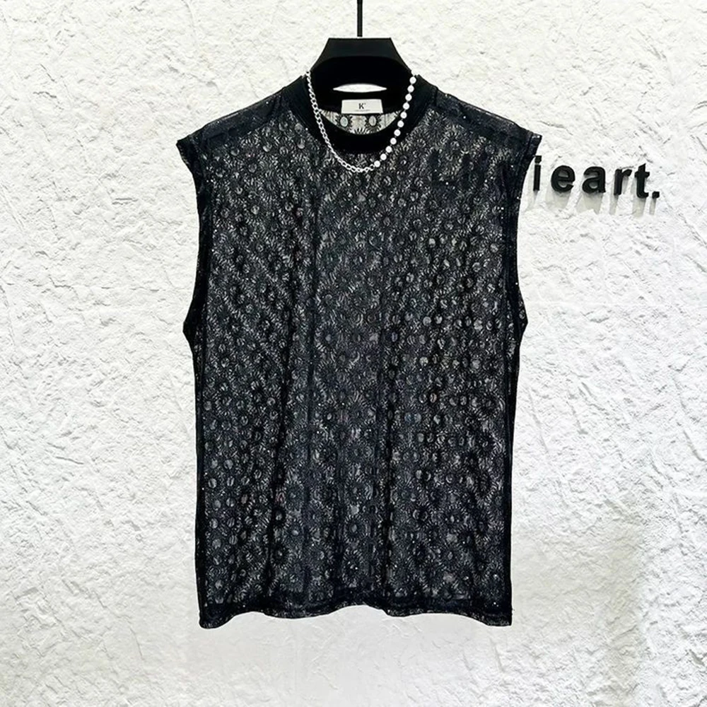 

Men's Perspective Solid Color Sleeveless Vest American Retro Fashion Trend Simple Loose Breathable Niche Summer New Men's Tops