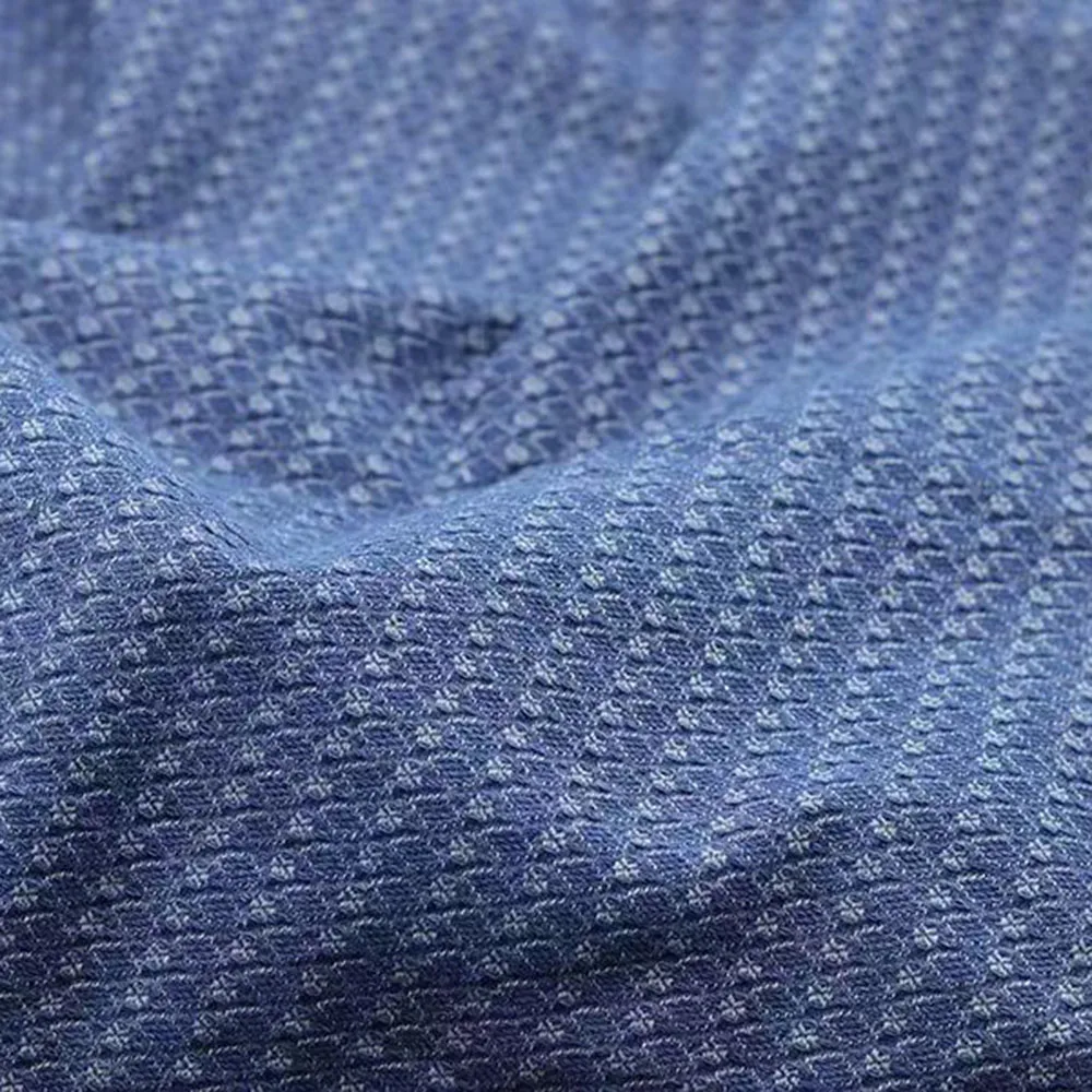 Artistic Small Flower Denim Jacquard Fabric Diamond Pattern for Creative Cutting DIY Outerwear Pillow Covers Material