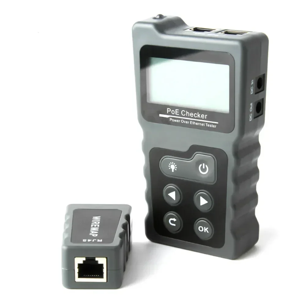 Inline Voltage Rj45 Lan Tools Multi-functional LCD Network Cable Tester Current with PoE Checker