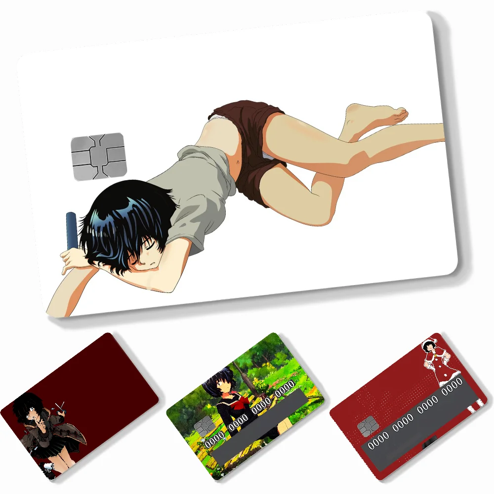 Anime Mikoto Urabe  Stickers 4pcs PVC Credit Card Skin Stickers Removable Self-adhesive Protective Film