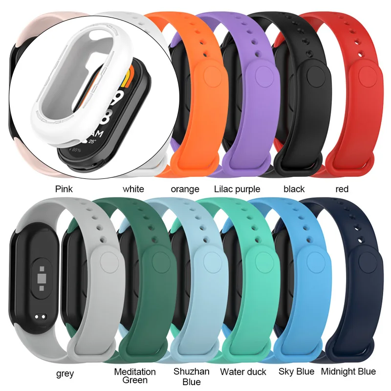 Wristband Strap for Mi Band 8 Bracelet For Xiaomi Mi Band 8 Replacement Strap Silicone Sport Watchband for MiBand 8 Soft