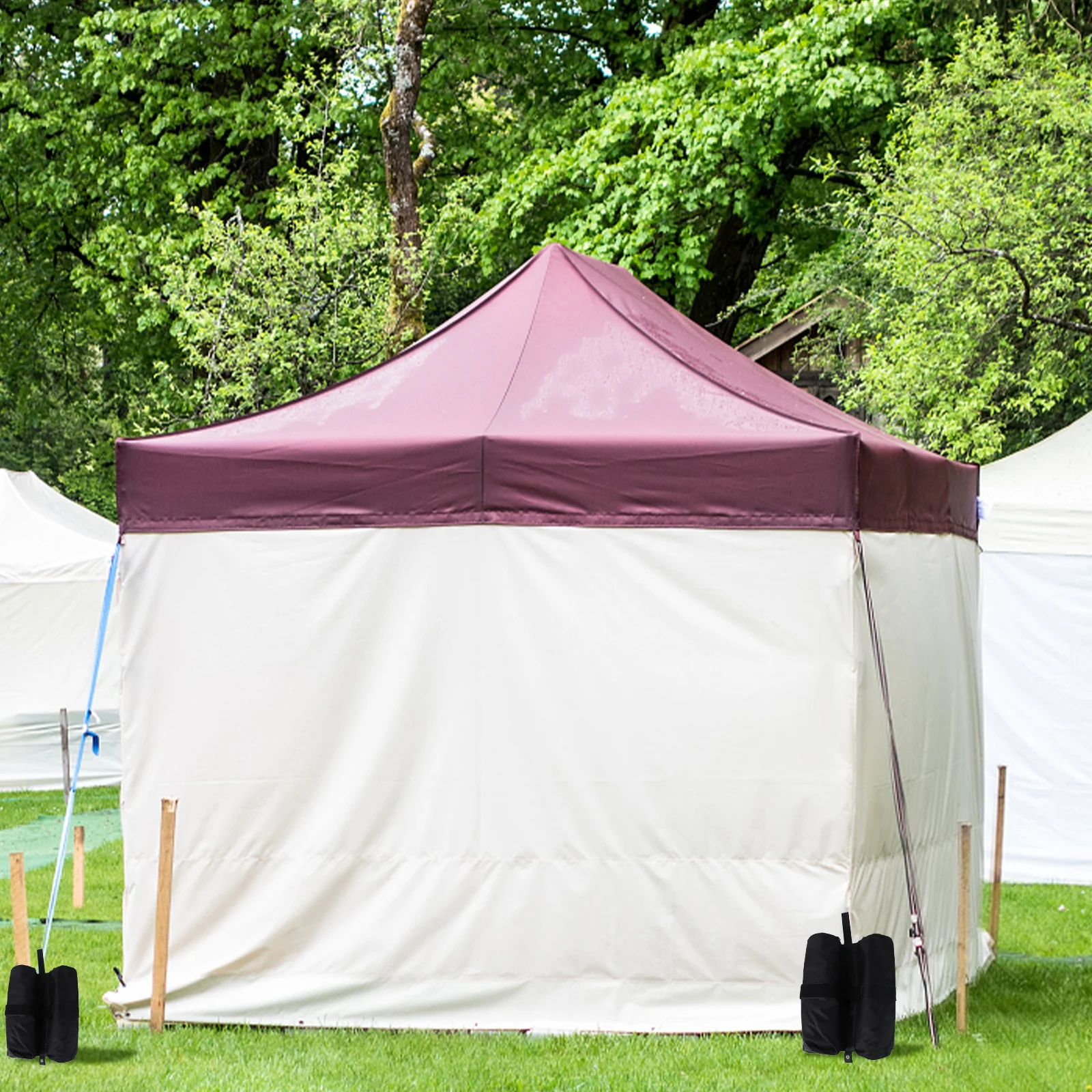 

4Pcs Pavilion Tent Weights Black Oxford Cloth Sandbags 325x12x405cm Heavy Duty Gazebo Canopy Marquee Stand Weights for Party