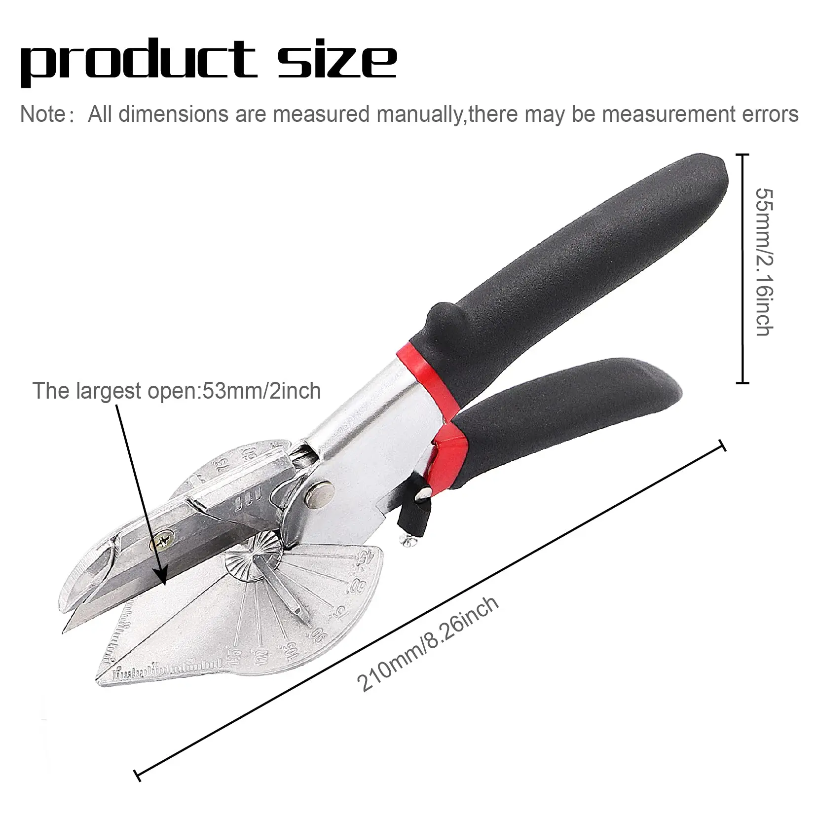 45-135 Degree Multi Angle Miter Shear With 20 Replacement Blades Hand Tools For PVC PE Soft Wood Plastic Duct Cutter