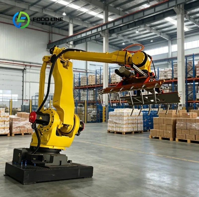 Pallet Wrapping Robot with Reinforced Turntable Programmable Wrap Cycles for High Volume Packaging in Factories