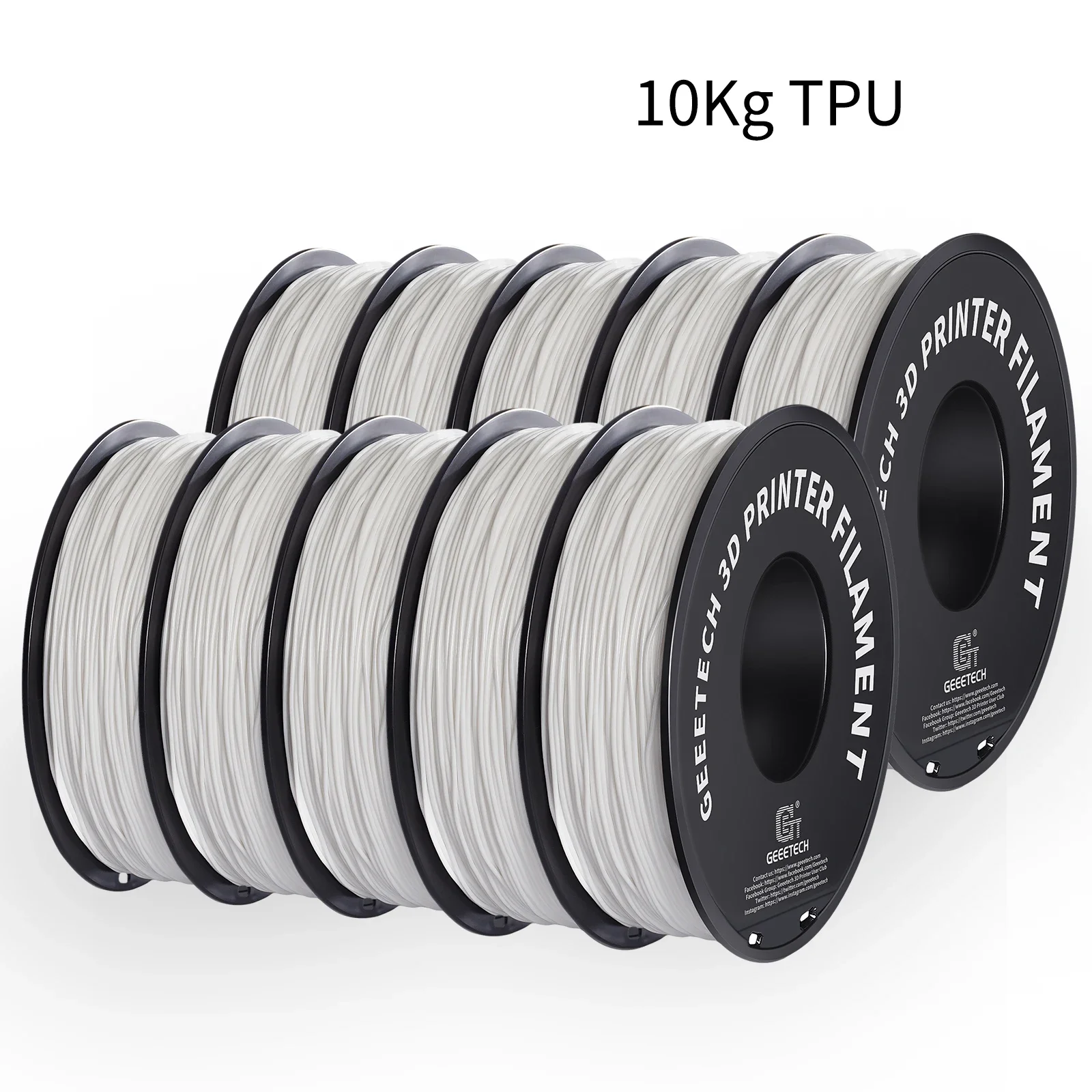 Geeetech 10Kg Tpu 3d Printer Filament Materiaal 1Kg 2. 2lbs/Spool 1.75Mm Plastic Vacuümverpakking Niet-Giftige Shore Hardheid 95a
