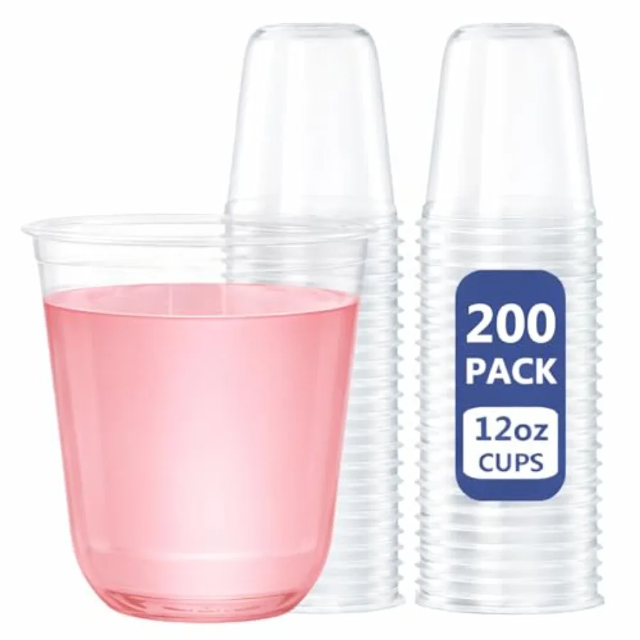 Vasos de Plástico Transparente Desechables, Copas de Vino sin Tallo, Vasos para Cócteles y Ponche, para Bebidas Frías, Suministros para Bodas, Fiestas, Cumpleaños