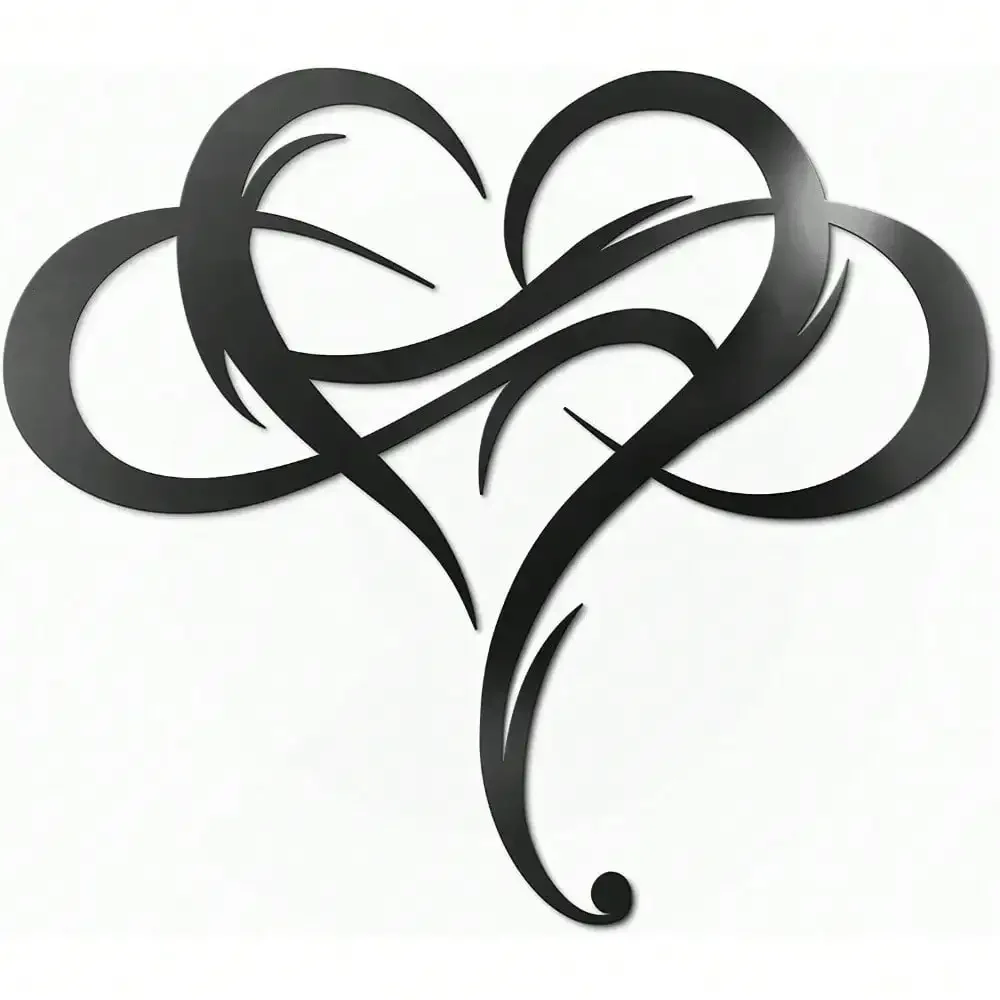 CIFBUY Infinity Heart Metal Wall Art Geometric Love Sign Sculpture Home Decor