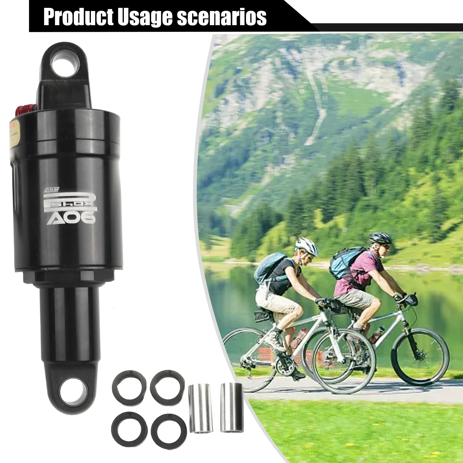 Mountain Bike Rear Shock Absorber DNM AO-6 Air Pressure 100 -190mm Bike Rear Shock AbsorberWith Bushing Folding Absorber