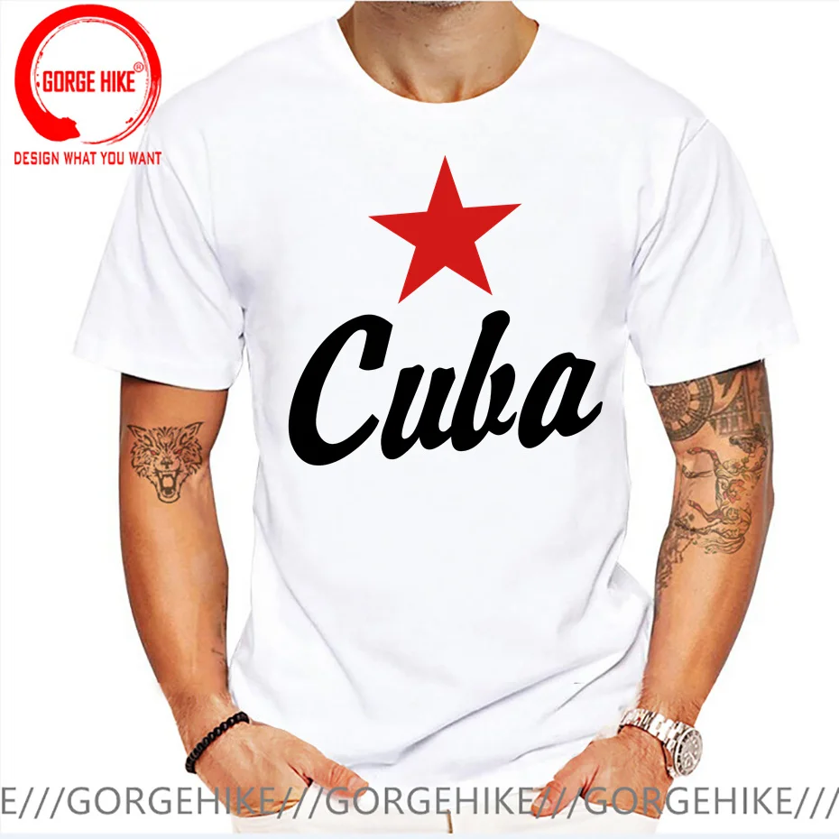 Funny Cuba T Shirt Men Hombres CUBAN HANDWRITTEN RED STAR T-Shirt Homme Punk Summer Style Harajuku Tee Shirt Camisetas Masculina