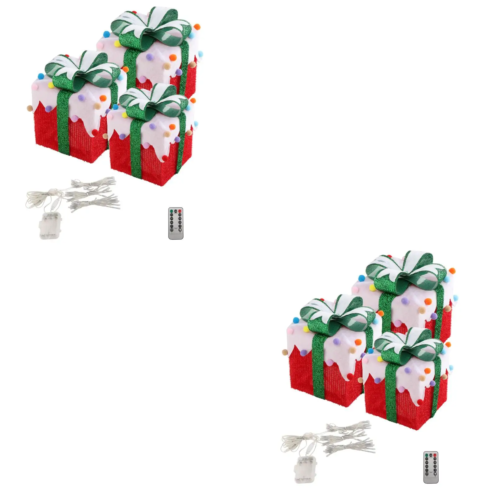 Scatole regalo illuminate a LED Decorazioni natalizie con fiocco per la stanza del negozio di Natale