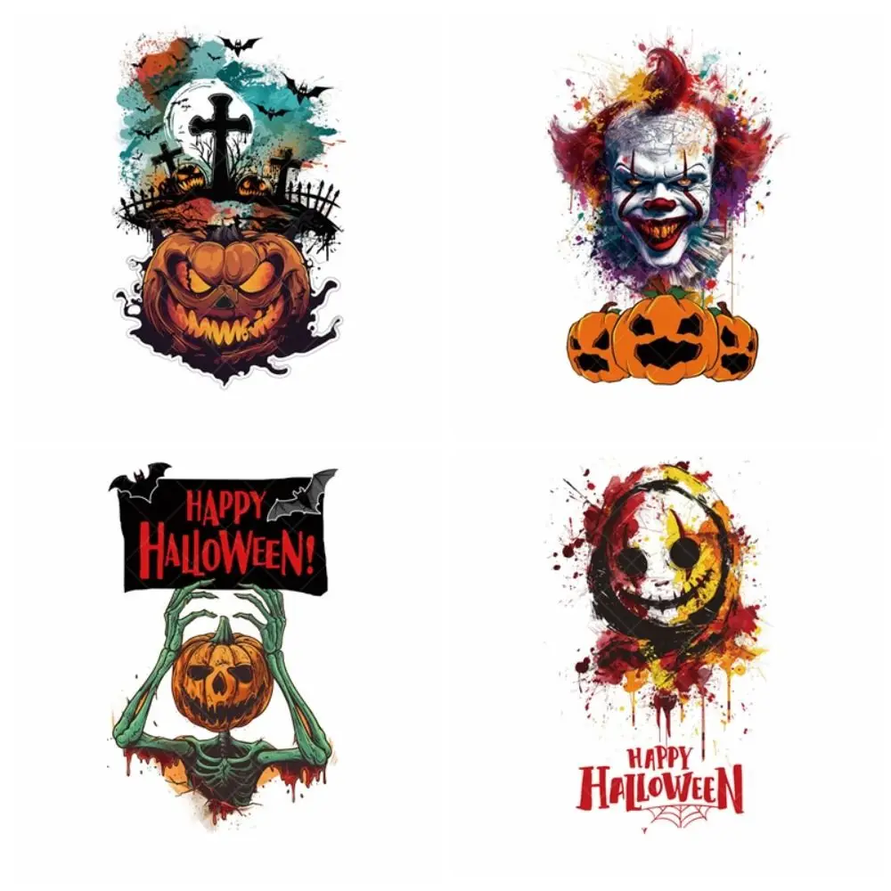 36Sheets Fake Tatto Halloween Tattoo Stickers Waterproof Disposable Big Mouth Face Sticker Cosplay Props Zombie