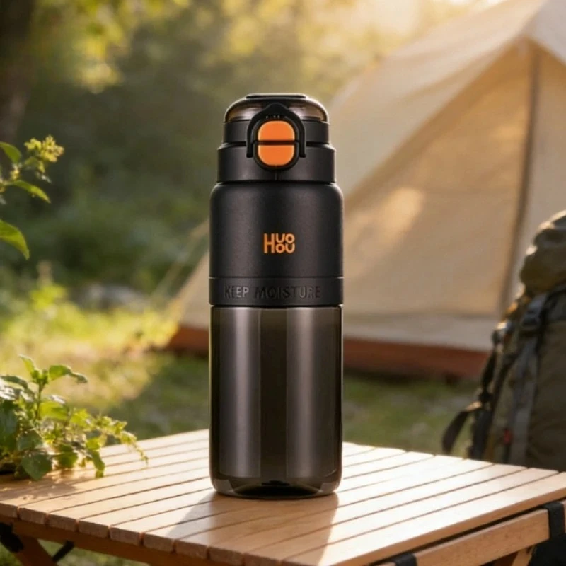 HUOHOU Thermos Bottle with Straw Stainless Steel Car Thermal Cup Sports Water Bottle Keeps Cold Heat Thermal Mug Portable