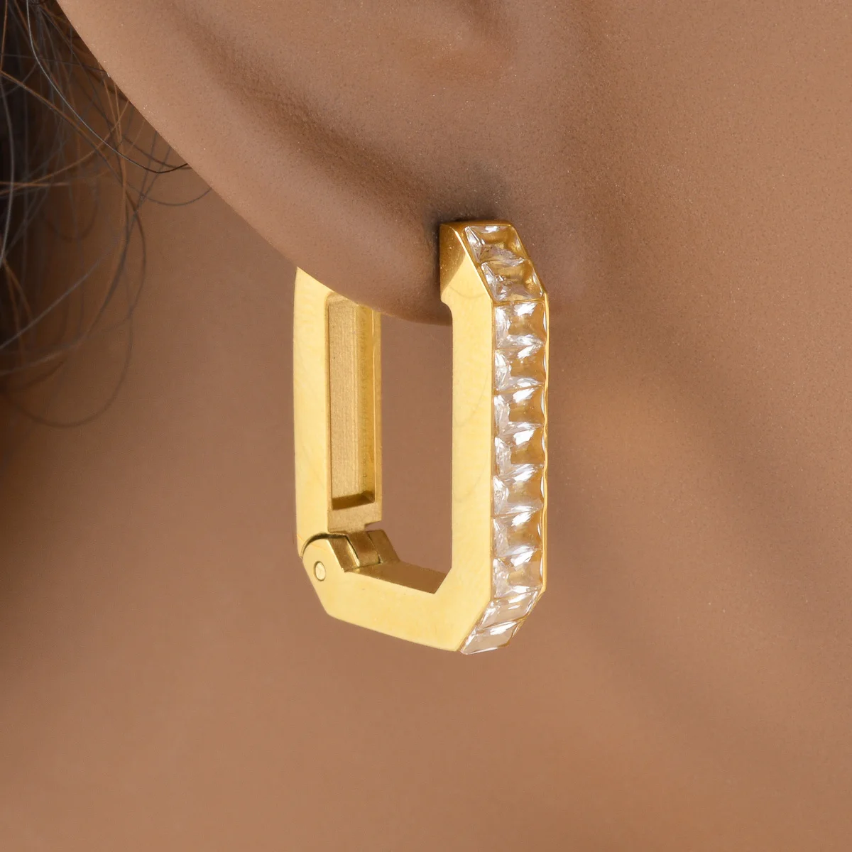 Square Hoop Earrings for Women Men Stainless Steel Minimalist Punk Unisex Rock Earring Elegant Vintage Jewelry Accessory Gifts