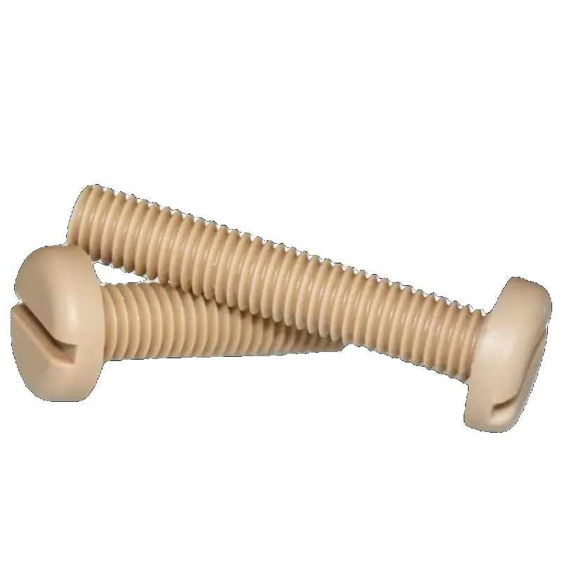 M2.5 M3 M4 M5 M6 M8 x3-25mm PEEK Nylon Slotted Button Pan Head Screw Bolts Electricity Insulation High temperature