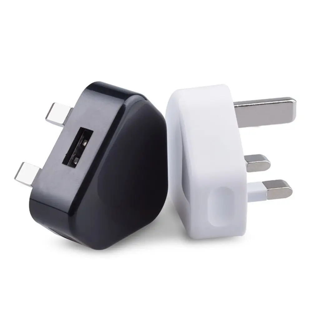 USB Charger 1-Port USB Wall Charger Practical Durable Power Adapter White Black 3 Pin UK Plug Office Travel Accessories Parts