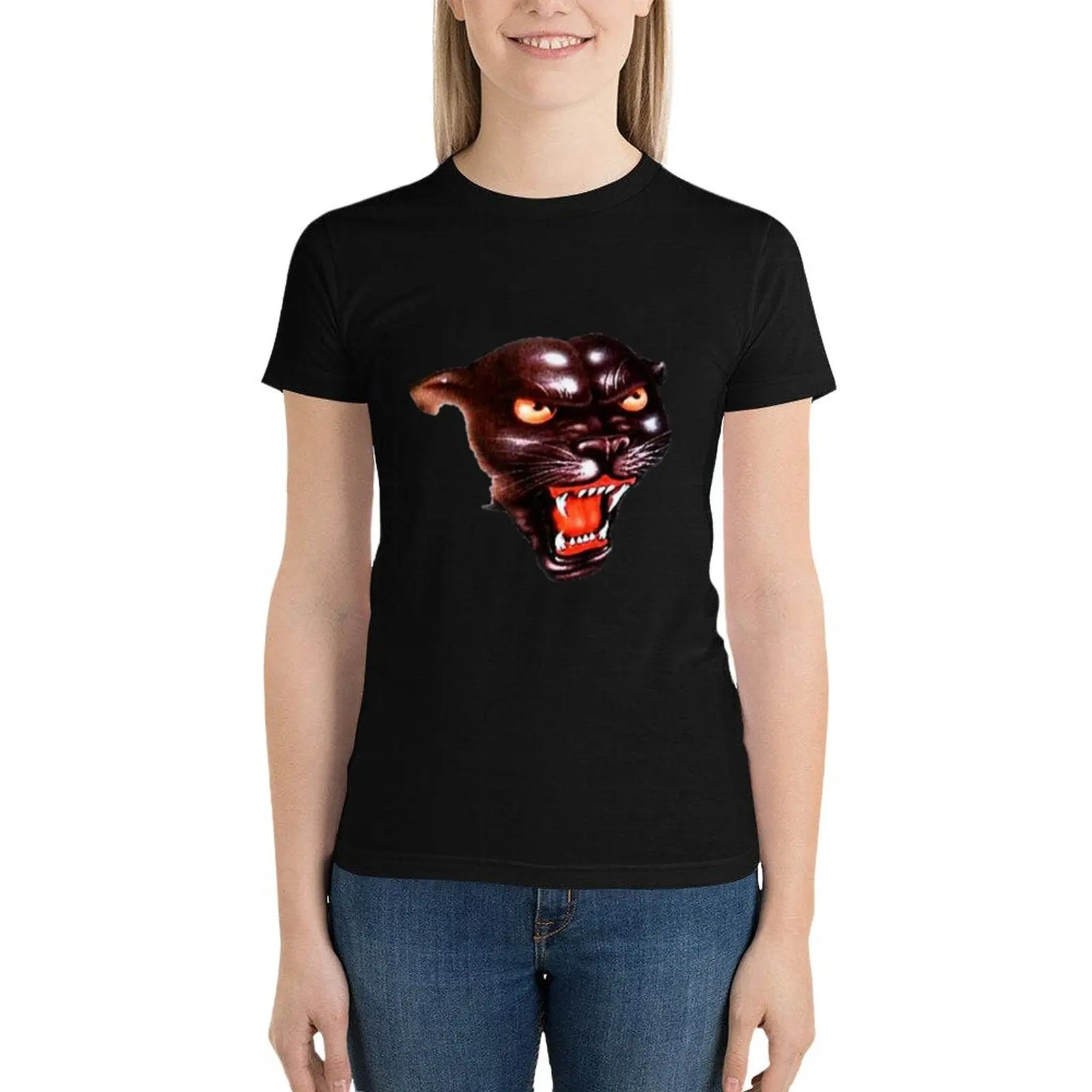 

Rowdy Roddy Piper Panther T-Shirt Short sleeve tee korean fashion vintage clothes female t-shirts for Women loose fit