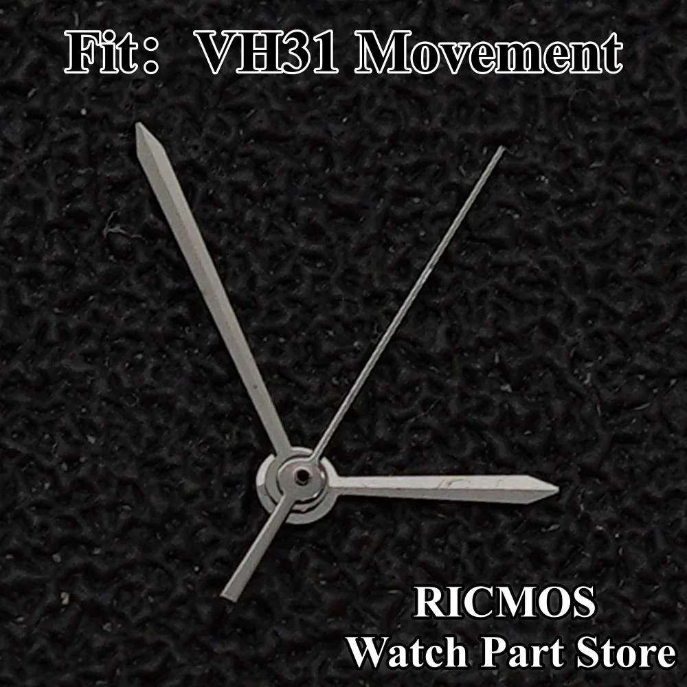 VH31 Silver Blue Gun Metal Color Watch Hands Quartz Movement Watch Parts Set of 2