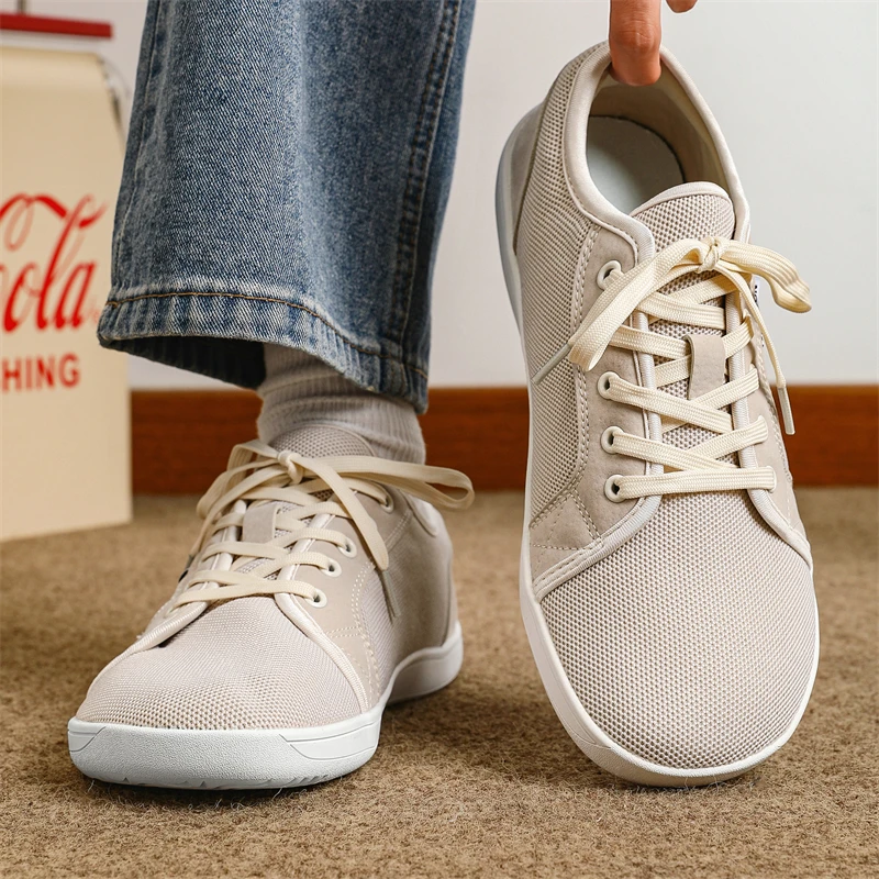 New Unisex Wider Shoes Breathable Mesh Men Barefoot Wide-toed Shoes Brand Flats Soft Zero Drop Sole Wider Toe Sneakes Large Size