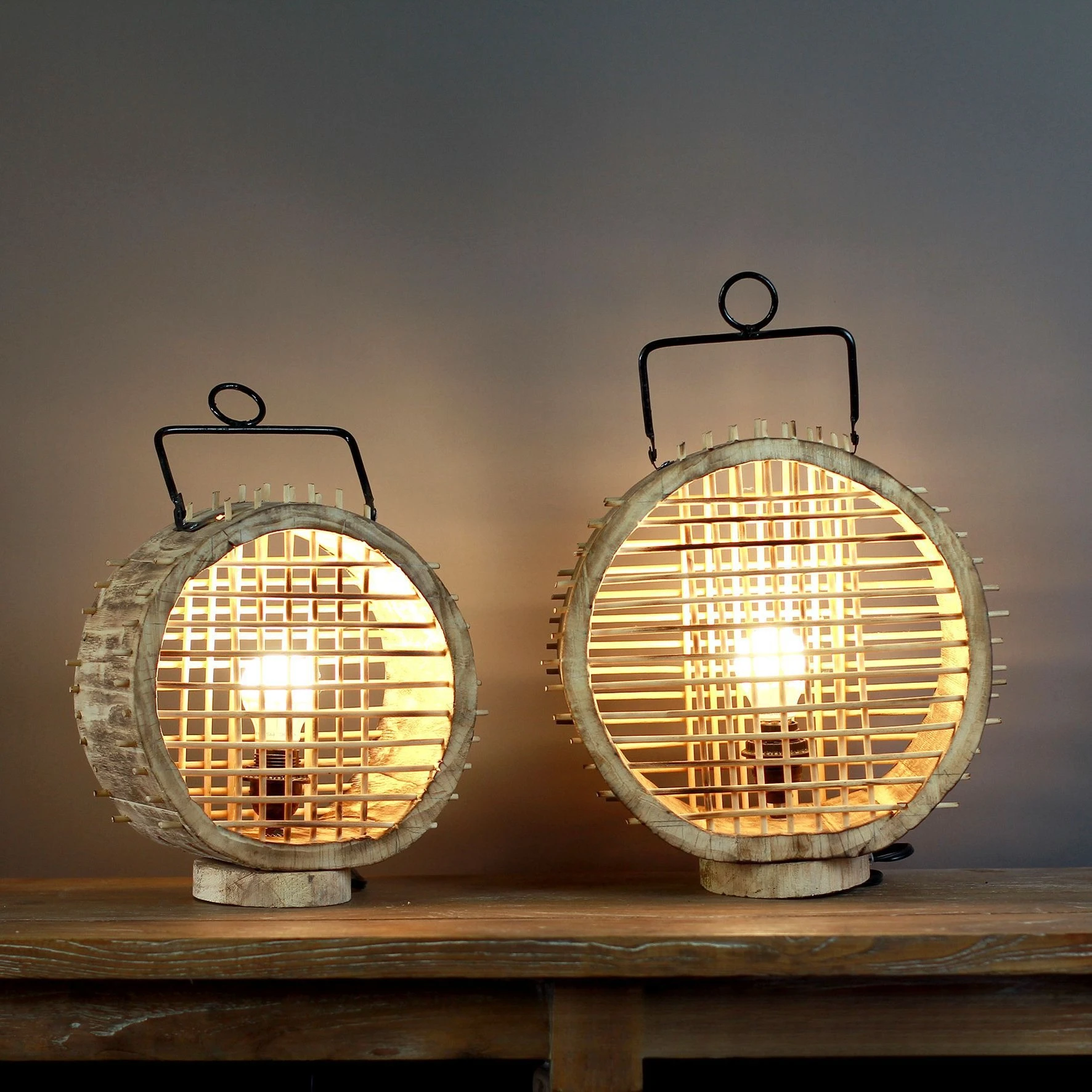 Lámpara de pie artesanal de madera de seda de bambú hecha a mano, lámpara decorativa pastoral cálida para casa de familia