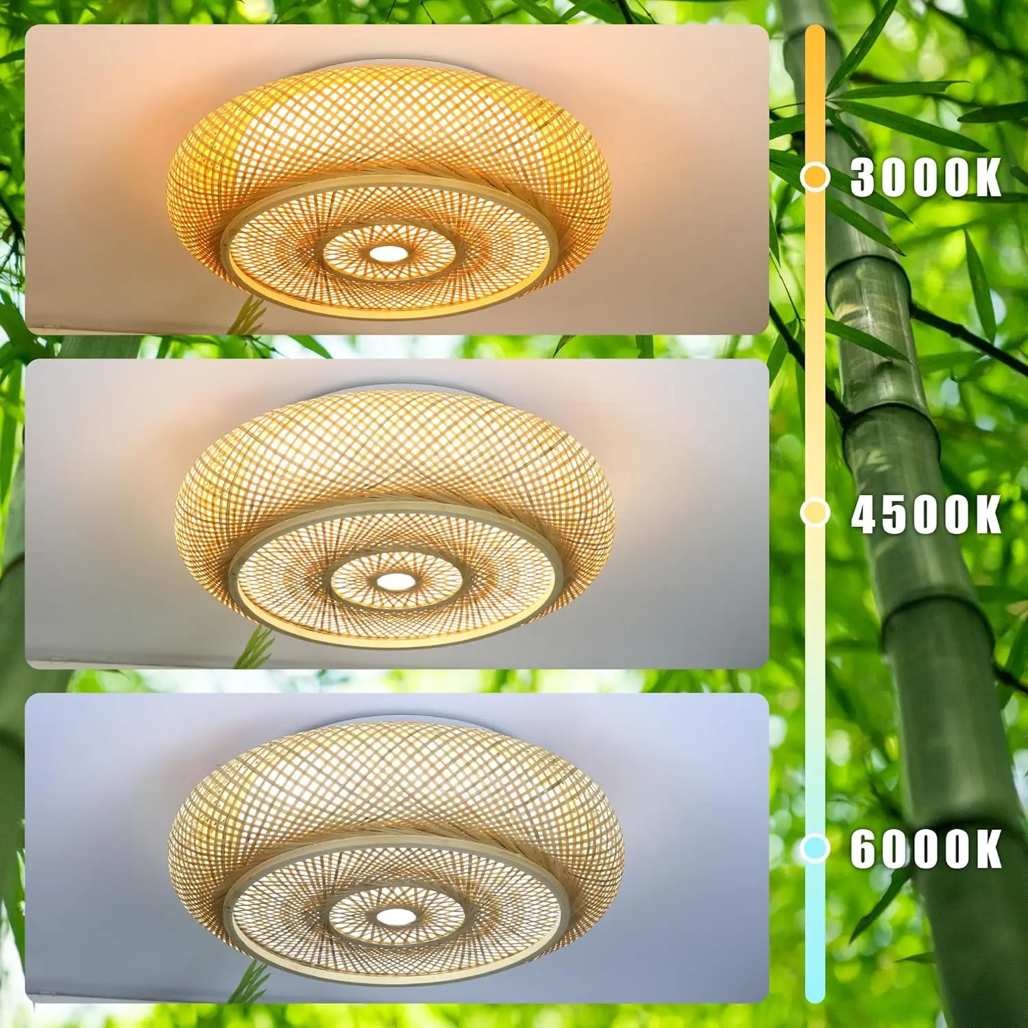 JOYINLED 40/50/60cm Rattan Pendant Light Modern Minimalist LED Ceiling Lamp for Bedroom Restaurant Acrylic Design Ceiling Light