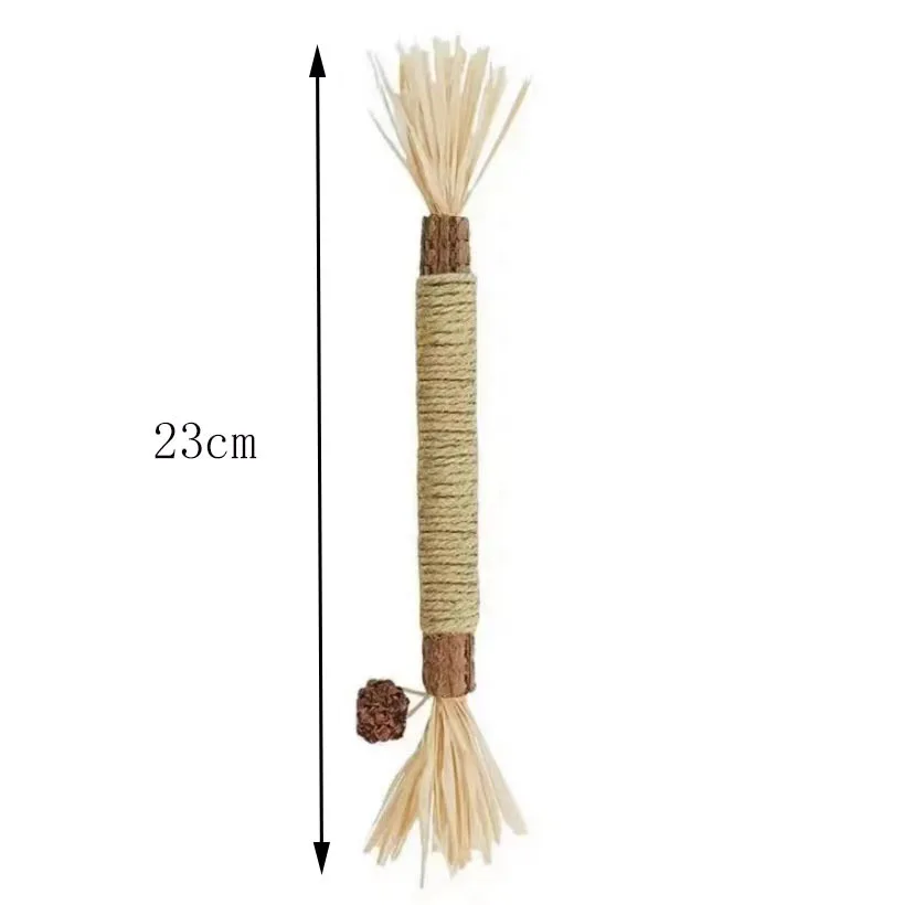 لعبة مضغ القطط سيلفرفين والنعناع البري - عصا دعابة للأسنان مع الرافية لتخفيف الملل وتنظيف الأسنان