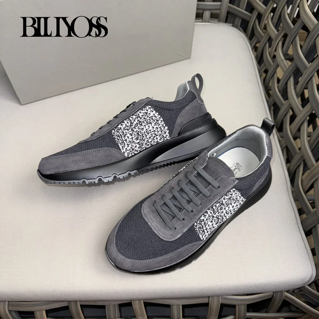 BLLIYOSS Knitted sports shoes 2024 New Inner Exclusive Calf Leather Comfort high Quality Outdoors Men‘s European big size 38-46