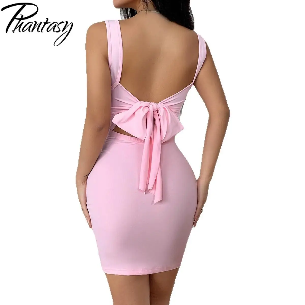 ファンタジー セクシー エレガント ドレス ローネック ラップ チェスト ノースリーブ 無地 ボディコン ドレス レディース ミニ スリム スキニー ドレス パーティー 2025